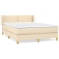 Giroletto a Molle con Materasso Crema 140x200 cm in Tessuto
