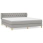 Giroletto a Molle con Materasso Grigio Chiaro160x200 cm Tessuto