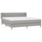 Giroletto a Molle con Materasso Grigio Chiaro160x200 cm Tessuto