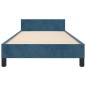 Giroletto con Testiera Blu Scuro 80x200 cm in Velluto Giroletto con Testiera Blu Scuro 80x200 cm in Velluto
