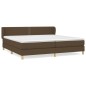 vidaXL Giroletto a Molle con Materasso Marrone Scuro 200x200cm Tessuto