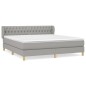 Giroletto a Molle con Materasso Grigio Chiaro180x200 cm Tessuto