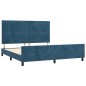 Giroletto con Testiera Blu Scuro 180x200 cm in Velluto Giroletto con Testiera Blu Scuro 180x200 cm in Velluto
