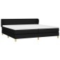 vidaXL Giroletto a Molle con Materasso Nero 200x200 cm in Tessuto
