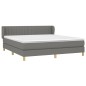 vidaXL Giroletto a Molle con Materasso Grigio Scuro 180x200 cm Tessuto