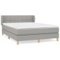 vidaXL Giroletto a Molle con Materasso Grigio Chiaro 140x200cm Tessuto