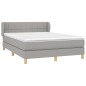 vidaXL Giroletto a Molle con Materasso Grigio Chiaro 140x200cm Tessuto