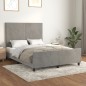 Giroletto con Testiera Grigio Chiaro 140x190 cm in Velluto Giroletto con Testiera Grigio Chiaro 140x190 cm in Velluto