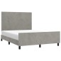 Giroletto con Testiera Grigio Chiaro 140x190 cm in Velluto Giroletto con Testiera Grigio Chiaro 140x190 cm in Velluto