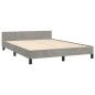 Giroletto con Testiera Grigio Chiaro 140x190 cm in Velluto Giroletto con Testiera Grigio Chiaro 140x190 cm in Velluto