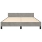 Giroletto con Testiera Grigio Chiaro 140x190 cm in Velluto Giroletto con Testiera Grigio Chiaro 140x190 cm in Velluto