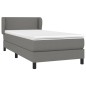 vidaXL Giroletto a Molle con Materasso Grigio Scuro 100x200 cm Tessuto