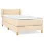 vidaXL Giroletto a Molle con Materasso Crema 100x200 cm in Tessuto