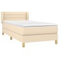 vidaXL Giroletto a Molle con Materasso Crema 100x200 cm in Tessuto