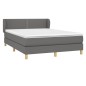 Giroletto a Molle con Materasso Grigio Scuro 140x190 cm Tessuto