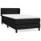 vidaXL Giroletto a Molle con Materasso Nero 80x200 cm inTessuto