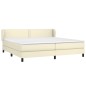Giroletto a Molle con Materasso Crema 200x200 cm in Similpelle