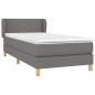 vidaXL Giroletto a Molle con Materasso Grigio Scuro 90x190 cm Tessuto