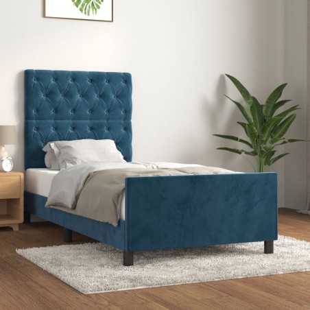 vidaXL Giroletto senza Materasso Blu Scuro 80x200 cm in Velluto