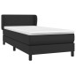 vidaXL Giroletto a Molle con Materasso Nero 90x200 cm in Similpelle