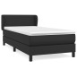Giroletto a Molle con Materasso Nero 90x190 cm in Similpelle