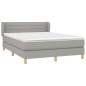 vidaXL Giroletto a Molle con Materasso Grigio Chiaro 140x190cm Tessuto