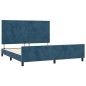 Giroletto con Testiera Blu Scuro 180x200 cm in Velluto Giroletto con Testiera Blu Scuro 180x200 cm in Velluto