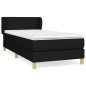 vidaXL Giroletto a Molle con Materasso Nero 100x200 cm in Tessuto