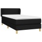 vidaXL Giroletto a Molle con Materasso Nero 100x200 cm in Tessuto