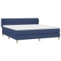 vidaXL Giroletto a Molle con Materasso Blu 160x200 cm in Tessuto