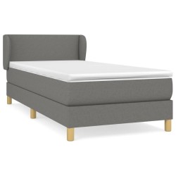 vidaXL Giroletto a Molle con Materasso Grigio Scuro 80x200 cm Tessuto