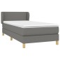 vidaXL Giroletto a Molle con Materasso Grigio Scuro 80x200 cm Tessuto