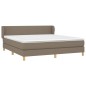 vidaXL Giroletto a Molle con Materasso Tortora 160x200 cm in Tessuto