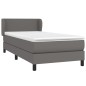 vidaXL Giroletto a Molle con Materasso Grigio 100x200 cm in Similpelle