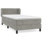 Giroletto a Molle con Materasso Grigio Chiaro 80x200 cm Velluto