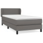 vidaXL Giroletto a Molle con Materasso Grigio 90x190 cm in Similpelle