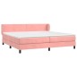 vidaXL Giroletto a Molle con Materasso Rosa 200x200 cm in Velluto