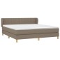 vidaXL Giroletto a Molle con Materasso Tortora 180x200 cm in Tessuto