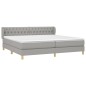 vidaXL Giroletto a Molle con Materasso Grigio Chiaro 200x200cm Tessuto