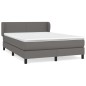 vidaXL Giroletto a Molle con Materasso Grigio 140x200 cm in Similpelle