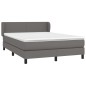vidaXL Giroletto a Molle con Materasso Grigio 140x200 cm in Similpelle
