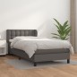 Giroletto a Molle con Materasso Grgio 80x200 cm in Similpelle