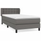 Giroletto a Molle con Materasso Grgio 80x200 cm in Similpelle