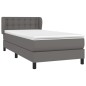 Giroletto a Molle con Materasso Grgio 80x200 cm in Similpelle