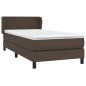 Giroletto a Molle con Materasso Marrone 80x200 cm in Similpelle
