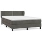 vidaXL Giroletto a Molle con Materasso Grigio Scuro 140x200 cm Velluto