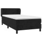 vidaXL Giroletto a Molle con Materasso Nero 90x190 cm in Velluto