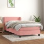 Giroletto a Molle con Materasso Rosa 80x200 cm in Velluto