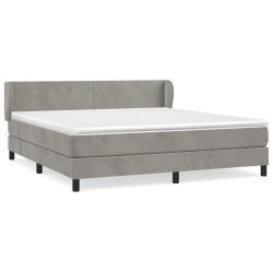 vidaXL Giroletto a Molle con Materasso Grigio Chiaro 160x200cm Velluto