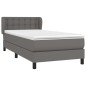 vidaXL Giroletto a Molle con Materasso Grgio 90x200 cm in Similpelle
